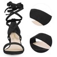 thumbnail image 2 of BLISSFUL STEP Women's Open Toe Lace Up Mid Chunky Heeled Sandals, 2 of 7