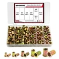 thumbnail image 1 of 200 PCS Metric Rivet Nut M4 M5 M6 M8 Hex Rivnut Carbon Steel Flat Head Threaded Insert Assortment Kit, 1 of 8
