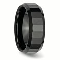 thumbnail image 4 of Ceramic Black Faceted Beveled Edge 8mm Polished Band Size 12.5, 4 of 6