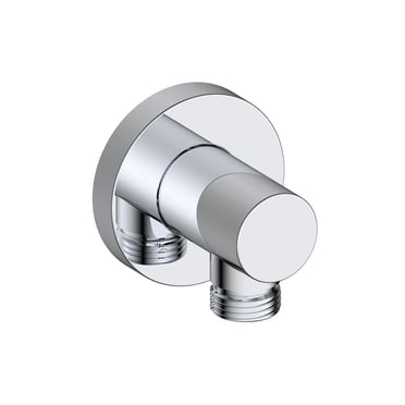 Raccord coudé 1/2 po rond d'akuaplus® pour montage murale. Fabriqué en laiton, Connecteur pour tuyau de douche avec Raccords filetés 1/2 po