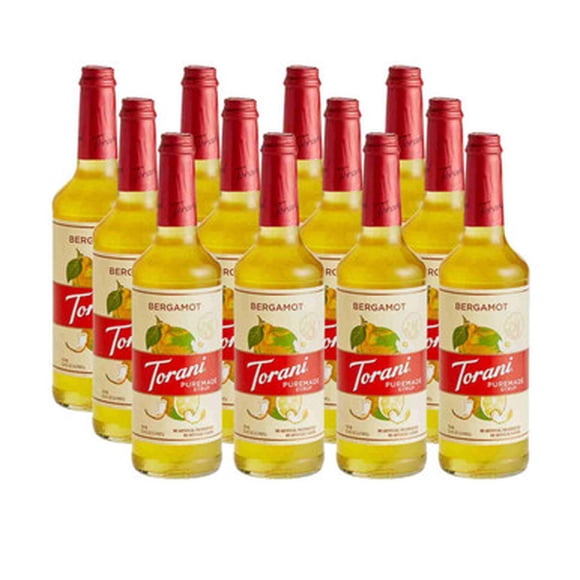 Torani Puremade Bergamot Syrup – Elusive Citrus Zest & Elegant Earl Grey Botanical Notes, 750 mL (25.36 oz) Glass Bottle – Professional 12/Case Bulk Pack