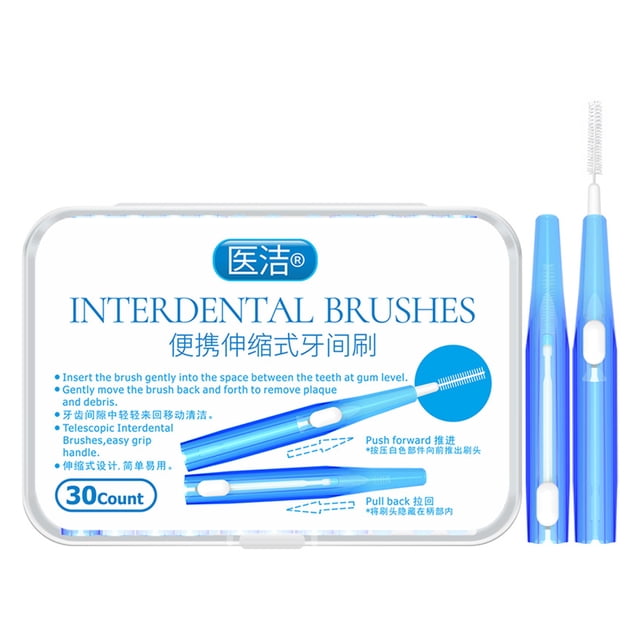 30pcs Toothpick Interdental Brushes Tooth Flossing Head Oral Hygiene Brush Optional Sizes