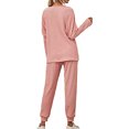 thumbnail image 3 of Innerwin Loungwear Elastic Waist Ladies Nightwear Sleep Drawstring With Pockets Sleepwear Pink XL, 3 of 7