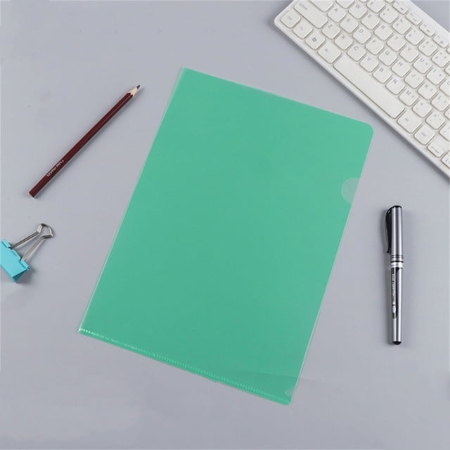 ZTTD 1 Pack Clear Document Folder Project Pockets, Clear Plastic Folders Sleeves, Documents Project Pockets,Plastic Document Folders Paper Poly Jacket Sleeves Folders Copy, A4 Letter Size, Green