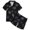 Black, variant on TBWNWG Girls Sleepwear & Robes Comfortable Satin Pajama Set for Kids with Ocean Bow Print - for Daily Casual Wear and Relaxing,Sizes 8-9 Years