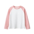 thumbnail image 1 of Floleo T-Shirts à Manches Longues Raglan Unisexes pour Enfants Printemps Automne Hiver T-Shirts à Blocs de Couleur Col Rond Décontractés Vêtements de Sport pour Enfants 1-15 Ans (Rose#1,7 Ans), 1 of 6