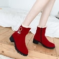 thumbnail image 1 of Chaussures pour Femmes Chaussures Femmes Couleur Unie Chaussures Décontractées Chaudes Bottines d'Hiver Bottes d'Automne Femmes en Liquidation, 1 of 9