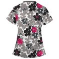 thumbnail image 2 of Hauts à Manches Courtes pour Femmes à Col en V Blouse T-shirt d'Uniforme de Travail pour Femmes, 2 of 3