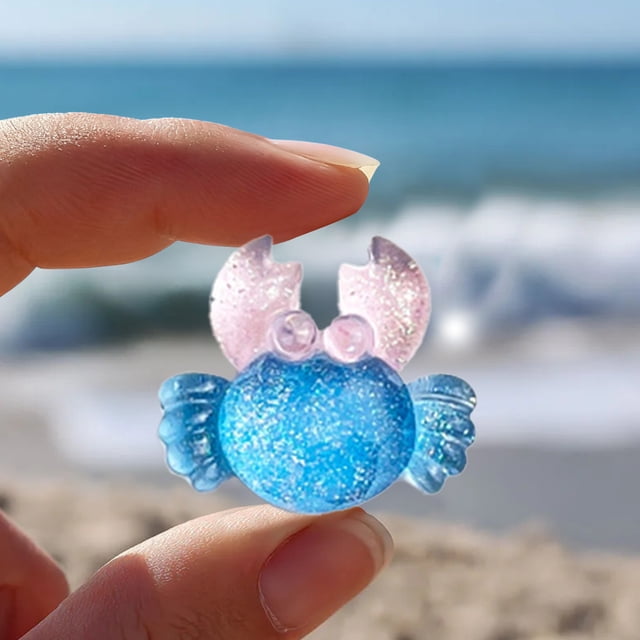 SouMaox Sea Animal Pocket Card, Gradient Sparkling Crab Design, Handwritten Note Layout, Aquatic Themed Gifting for Birthday Celebration