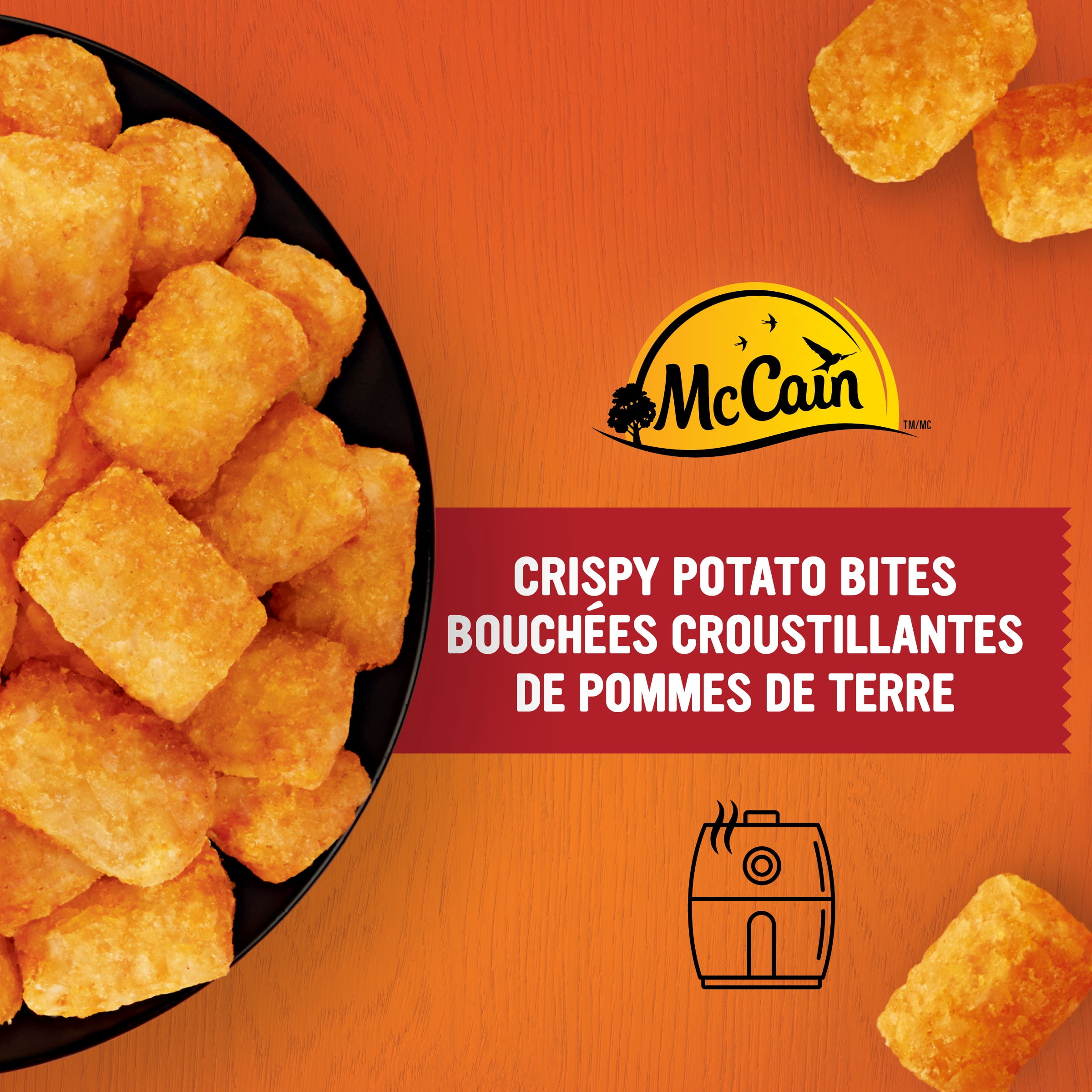 McCain® Tasti Taters®, Bouchées Croustillantes de Pommes de Terre Faites au Canada à Partir d'Ingrédients Canadiens et Importés 1.8kg