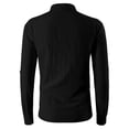 thumbnail image 4 of AherBiu Men's Shirts Long Sleeve Stand Collar Front Drawstring Slim Fitted Tshirt Tops Fall Lightweight Shirts Tops, 4 of 4