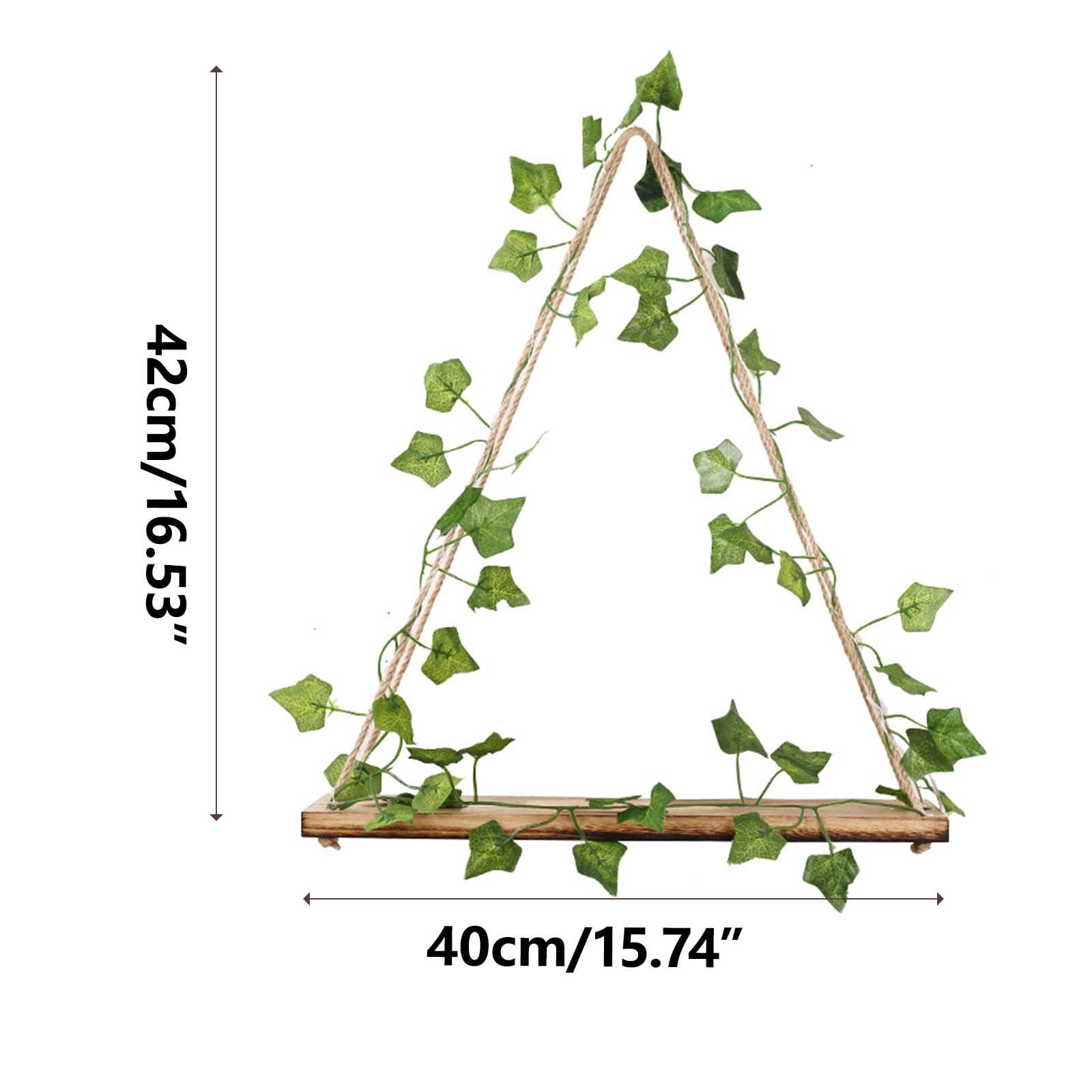 fheaev Industrial Style Black Iron Hanger Wood Shelf Flower Stand Plant Shelves Wall Hanging Decorative Rectangle Frame Ceiling Flower Pot Storage Rack Bar Hanging