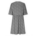 thumbnail image 4 of Robe d'Été pour Femmes 2024 Mode Grande Taille Col en V Uni Courte à Boutons Douce Tempérament Robe Florale Rabais de 50 % Liquidation!, 4 of 6