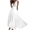 thumbnail image 5 of AherBiu Formal Dresses for Women Sleeveless Deep V Neck Ruched Flowy Evening Party Cocktail Maxi Dress, 5 of 5