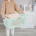 thumbnail image 4 of Sterilite Laundry Basket, 2 Bushel Plastic Hamper with Handles, Mint, 18 Pack, 4 of 7
