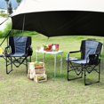 thumbnail image 4 of Folding Camping Chair for Adults Portable Director Lawn Chair with Side Table Storage Pocket and Cup Holder Heavy Duty Outdoor Chair for RV Beach Yard Garden Deck, 2PCS, 4 of 6