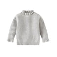thumbnail image 1 of KYAIGUO Chandail à Enfiler pour Filles Tout-Petits 1-8T, Bébé, Chaud, Col Rond, Tricot à Fleurs, 1 of 9