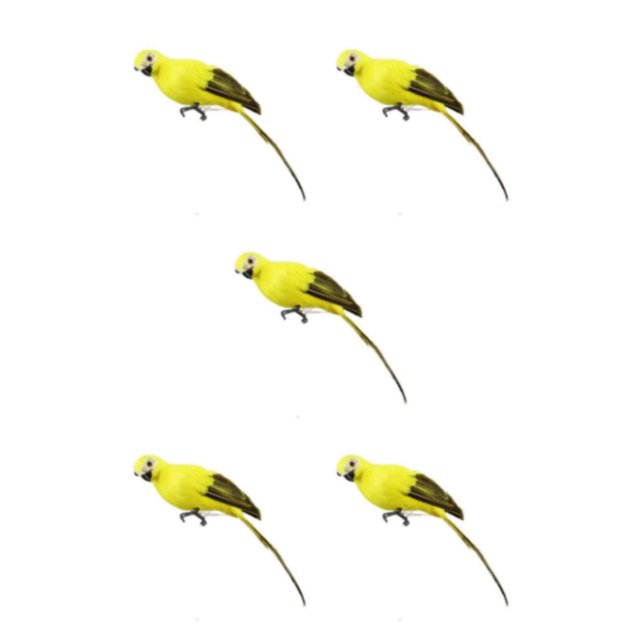 VONKY Simulation Parrot Statue Party Favors for Tree Yard Patio Home Lawn Wall Yellow 25x7cm 5Set