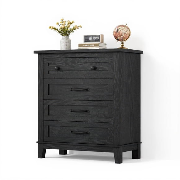 Garvee Commode à 4 Tiroirs, 29.1 x 15.7 x 34.8 Pouces, Noir
