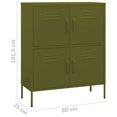 thumbnail image 4 of vidaXL Armoire de Rangement Vert Olive 80x35x101,5 cm Acier, 4 of 5