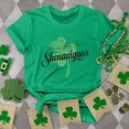 thumbnail image 1 of T-shirts de la Saint-Patrick pour Femmes, Col Rond, Manches Courtes, Imprimé Arbre de Noël, 1 of 4
