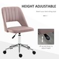 thumbnail image 4 of Mid Back Office Chair Velvet Fabric Swivel Scallop Shape Computer Desk Chair, Pink, 4 of 7