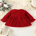 thumbnail image 3 of Kids Girl Christmas Dress Contrast Color Long Sleeves A-Line Dress, 3 of 9