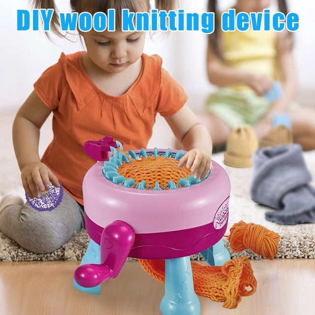 Knitting Toy Kit 22 Needles Smart Weaving Rotating Double Knit Loom Machine Kit For Adults And Kids