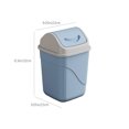 thumbnail image 3 of Square Trash Can With Lid Office Bathroom Waste Bin Plastic Garbage Container Odor Control Small Space Desk Blue Blue, 3 of 6
