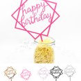 thumbnail image 3 of Square Happy Birthday Cake Topper Acrylic Insert Stick; Cupcake Smash Cake Card DIY Glitter Cupcake Smash Candle Stick, 3 of 8