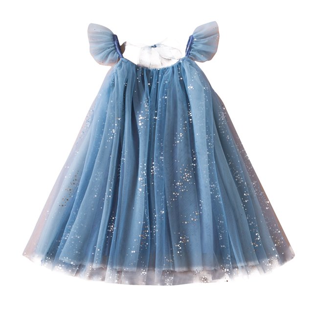 Robe à Manches Courtes Col Rond Été Nouvelle Robe à Manches Courtes pour Filles Jupe en Gaze Gaze
