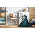 thumbnail image 2 of Ahgly Company Tapis d'Intérieur Lavable en Machine Carré Transitionnel Vert Cyan Foncé, 3 Pieds Carré, 2 of 7