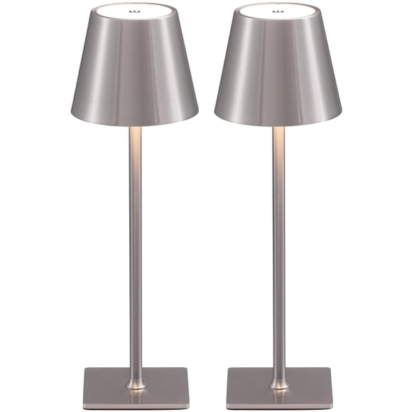 KDG Lot de 2 Lampes de Table Sans Fil, Lampe de Bureau LED Portable, Batterie 4000 mAh, Gradation Continue 3 Couleurs, pour Restaurant/chambre