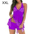 thumbnail image 3 of facefd Halter Women Backless Swimsuit Bench Suit Purple XXL, 3 of 5
