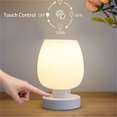 thumbnail image 2 of Table Lamp USB Charging LED Desk Lamp 3-Gear Colors Stepless Dimming Touch Switch Modern Small Lamp Home Decor for Bedroom Nightstand Couple Dinner Desk Terrace US plug, 2 of 7
