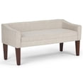 thumbnail image 1 of SIMPLIHOME Parris Upholstered 50 inch Wide Bench, Stylish Low Back and Swooped Arms, with Extra Suport, Simple Assembly, Just Attach Legs Contemporary inPlatinum, 1 of 10