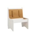 thumbnail image 4 of Linon Banc Dossier Petit en Bois Delk 2 Tons en Miel et Blanc, 4 of 18