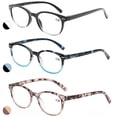 thumbnail image 2 of MODFANS Lunettes de Lecture 2.0 Femmes, Lot de 3, Charnière à Ressort, Mode, Rondes, Élégantes pour la Lecture, avec Pochette, 2 of 4
