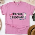thumbnail image 1 of Chandail d'Assistant Médical / Seringue pour Stéthoscope T-Shirt de Soins de Santé, Azalée, Taille P, 1 of 6
