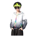 thumbnail image 1 of Kids Sun Protection Zip Hoodie Lightweight Long Sleeve Rash Guard with Hood Swim Cover Up Light Gray 7 Years-8 Years, 1 of 7