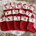 thumbnail image 2 of 1 Pce Chaussettes Joyeux Noël Lettres Alphabet Flocon de Neige Rouge Bas de Noël, 2 of 4