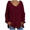 thumbnail image 2 of RKSTN Sweaters for Women Fashion Loose Large Size Color Hood Long Sleeves Sweater Tops Fall Sweaters, 2 of 8