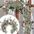 thumbnail image 2 of Realistic Artificial & Rose Greenery Garland For Wedding Table Chair Decor Faux Botanical Vine With Lifelike Leaves For Rustic Arch Centerpiece Arrangement, 2 of 9