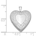 thumbnail image 3 of Sterling Silver Rhodium-plated 20mm Floral Border Heart Locket QLS320 (25mm x 20mm), 3 of 3