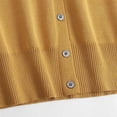 thumbnail image 3 of VgaVtl Long Sleeve Womens Plus Size Sweaters Women Cardigan Sweater Button up Yellow Solid Color Regular Knitted Sweaters, 3 of 6