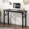 thumbnail image 1 of Folding Computer Desk Foldable Work Desk Table Writing Desk Folding Home Office Desk  No  to Assemble  Teak&, 1 of 6
