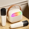 thumbnail image 2 of Langgg Système Audio Bluetooth Compact pour Ensemble KTV Portable pour Enfants d'Extérieur avec Dos Blanc, 2 of 6