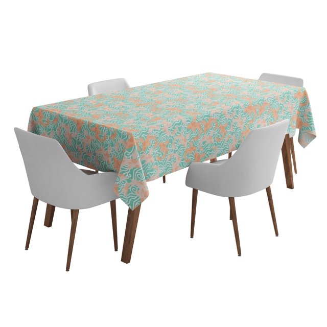 Vargottam Intérieur/ExtérieurNappe58x120 InchRectangleNappe Imperméable PatioTableCoupes- Printemps/ÉtéTable rectangulaire/BBQs/Picnique -Aigue-marine Vert2