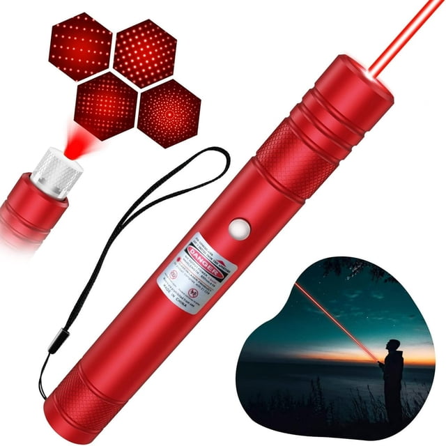 CHUANK Laser Pointer Long Range Red Laser Pointer 2000 Metres Laser Pointer High Power Pen Red Lazer Pointer Rechargeable for Hiking Cat Laser Toy USB Charge
