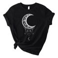 thumbnail image 1 of Hauts à Manches Courtes pour Femmes Mode Femmes T-Shirt à Col Rond Imprimé Lune T-Shirt à Manches Courtes T-Shirt Décontracté Hauts, 1 of 3